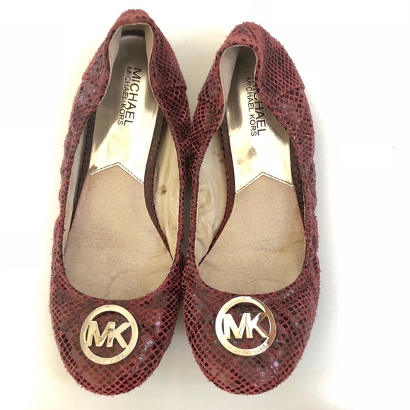 michael kors burgundy flats